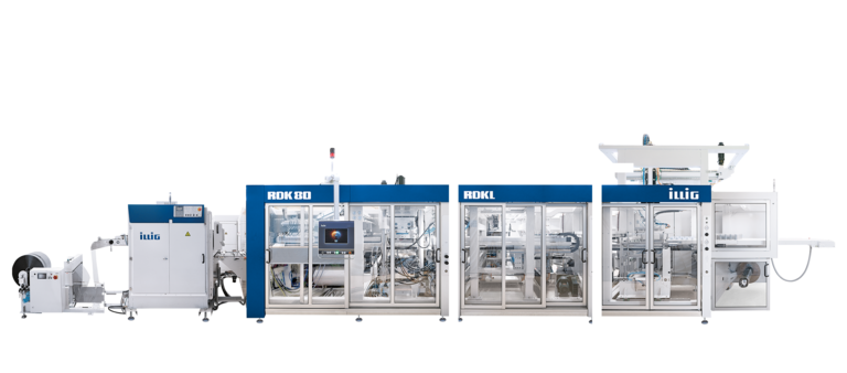 IC-RDK 80 Thermoformsystem mit der neuen IC-RDKL In-Mold-Labeling-Einheit | © ILLIG Maschinenbau GmbH